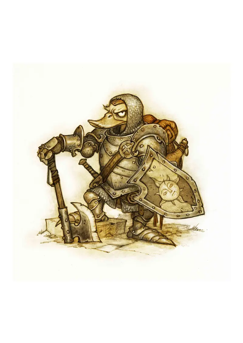 DRAGONBANE WARRIOR DUCK - SIGNED ART PRINT