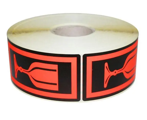 Emballageetiketter Glas-symbol 1000st/rulle