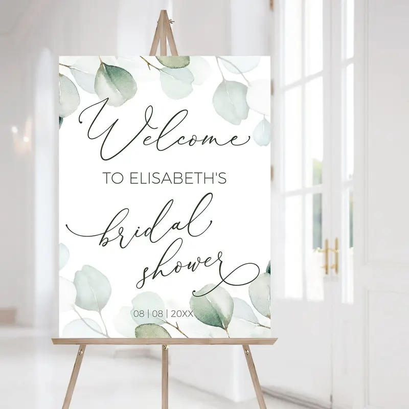 Eucalyptus Bridal Shower Welcome Signs | 5 sizes | DIY Bride Inspiration