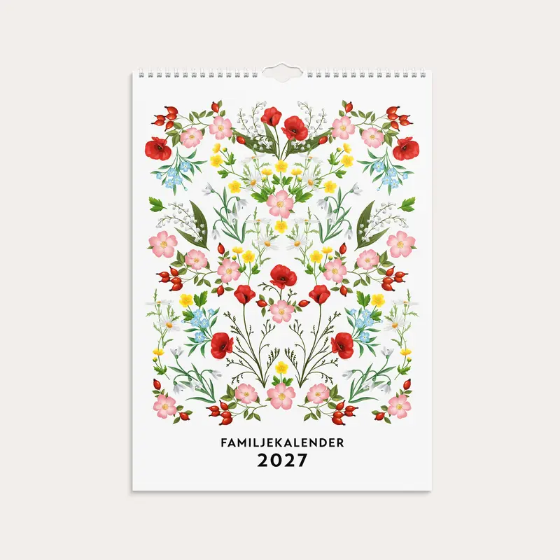 Familjekalender 2027 Illustrerad blomster