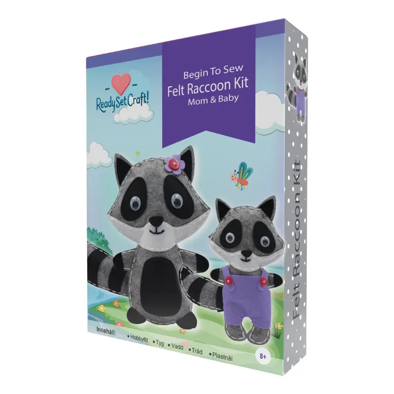Felt Raccoon Kit – Mom & Baby