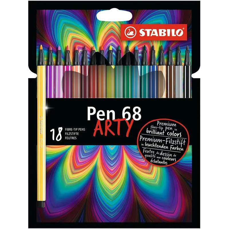 Fiberpenna Stabilo Pen 68 Arty (6818-1-20), 18 färger/fp