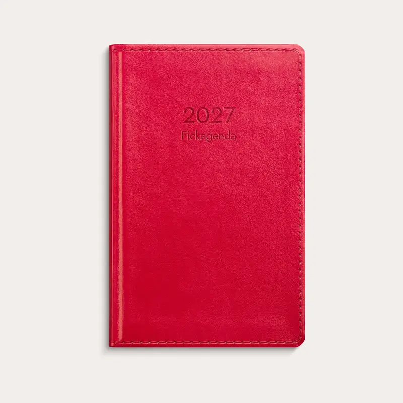 Fickagenda 2027 rött konstläder