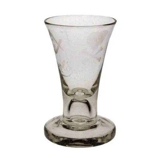 Frimurarglas med gravyr