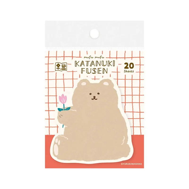 Furukawa Shiko Die Cut Sticky Notes - Fluffy Bear - Watashi Biyori