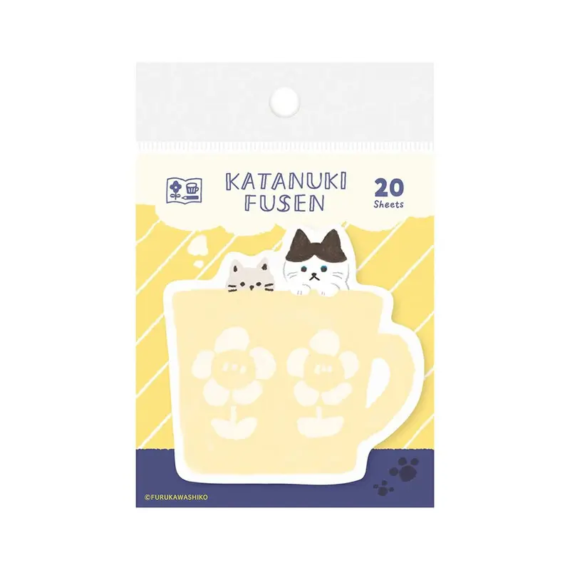 Furukawa Shiko Die Cut Sticky Notes - Mug Cat - Watashi Biyori
