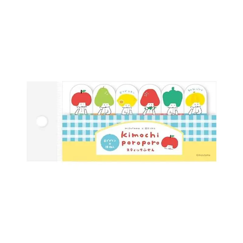 Furukawa Shiko × Mizutama Kimochi Poroporo Sticky Note Tabs - Fruits & Vegetables