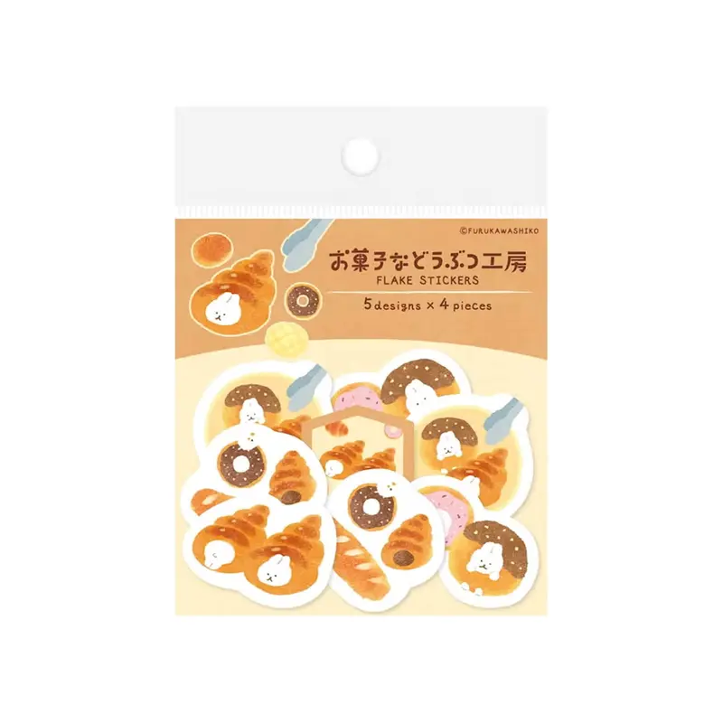 Furukawa Shiko Okashina Doubutsu Kobo Washi Flake Sticker - Suppori Rabbit