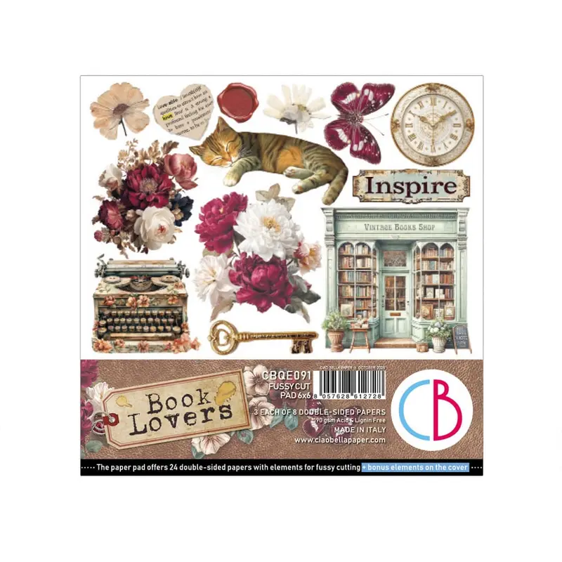 Fussy Cut Pad 24-pack - Book Lovers