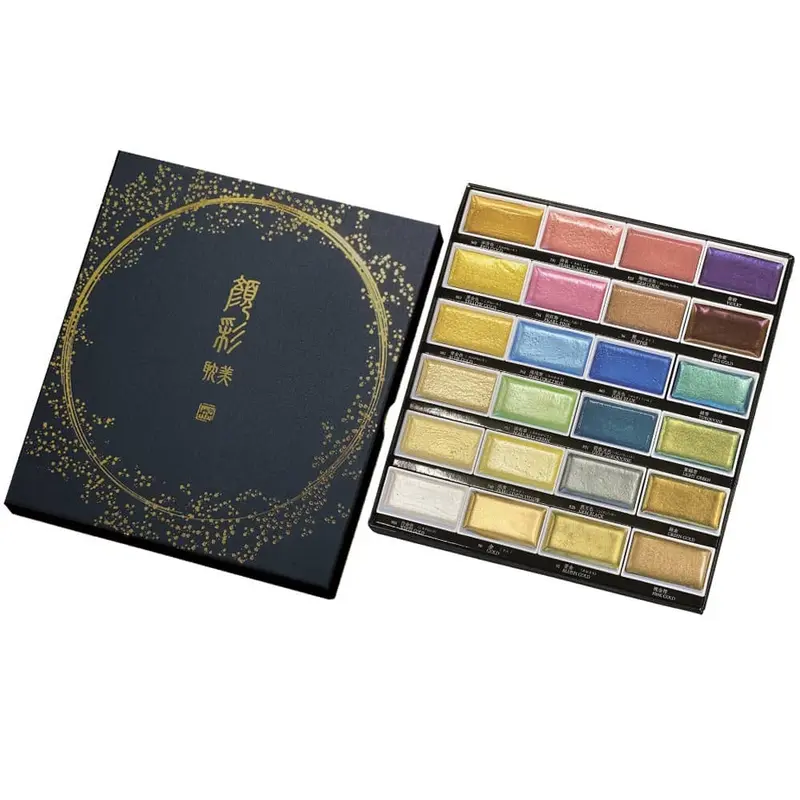 GANSAI TAMBI Akvarellfärg 24 färger Metallic 2