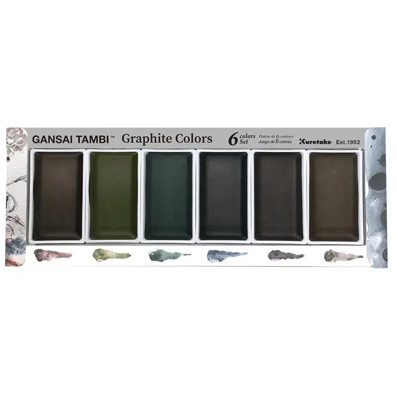 GANSAI TAMBI Akvarellfärg 6-pack Graphite Colors