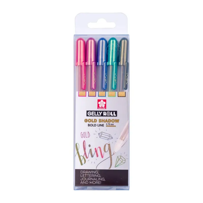 Gelly roll Gold shadow Outlines 5-pack