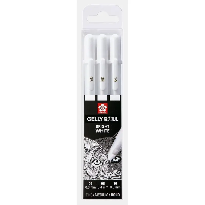 Gelly roll Vit 3-pack - 05, 08 10
