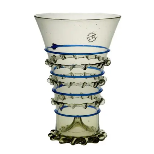Glas med blå dekor