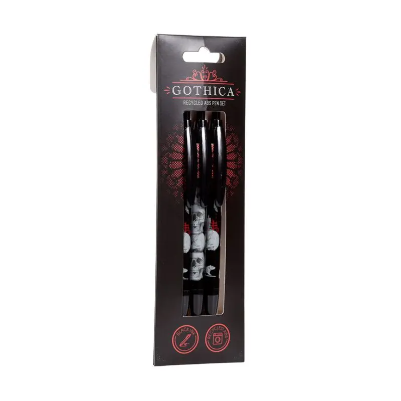 Gothica Pen Set - Återvunna Gothic svarta bläckpennor