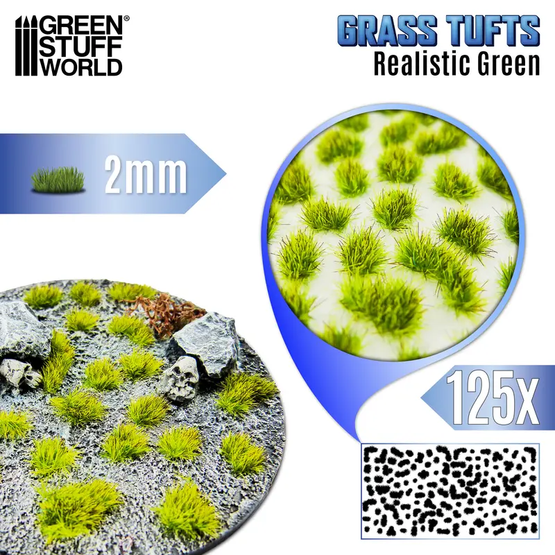 Grästuvor – Realistic Green – 2/6/12mm