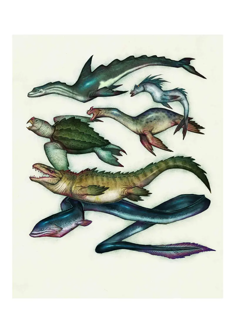 HEUVELMANS SEA SERPENTS - SIGNED ART PRINT