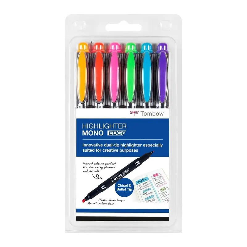 Highlighter Mono Edge Överstrykningspennor 6-pack