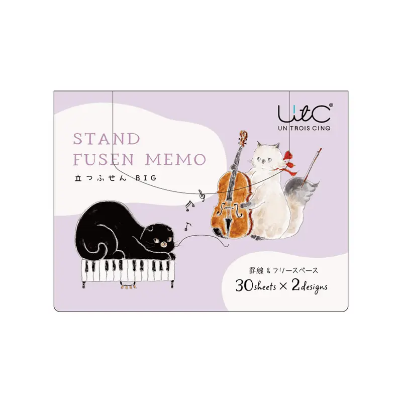 Hisago × Tocoro Comugi Standing Sticky Notes Big - Impromptu Concert Cat