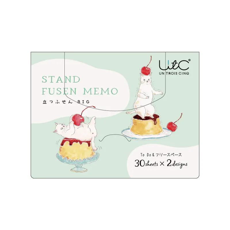 Hisago × Tocoro Comugi Standing Sticky Notes Big - Puru Puru Pudding Cat