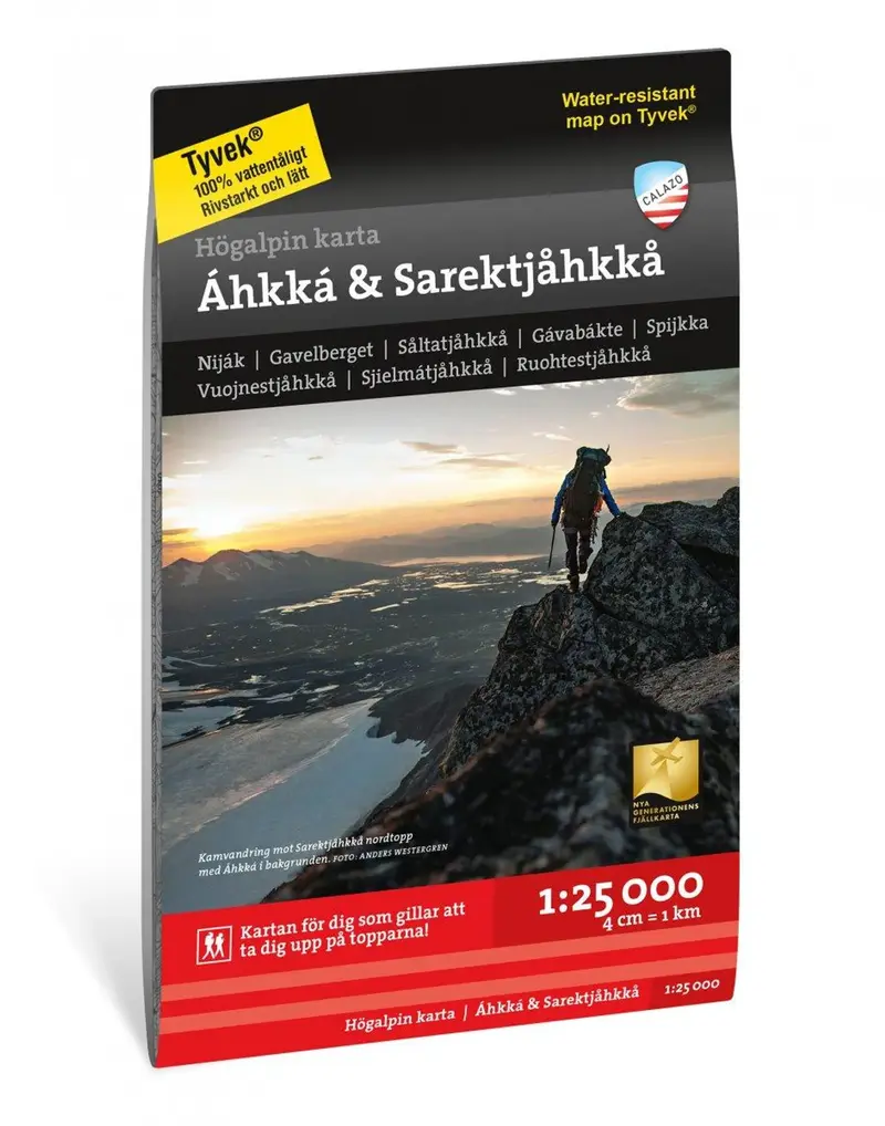 Högalpin karta Áhkká & Sarektjåkkå 1