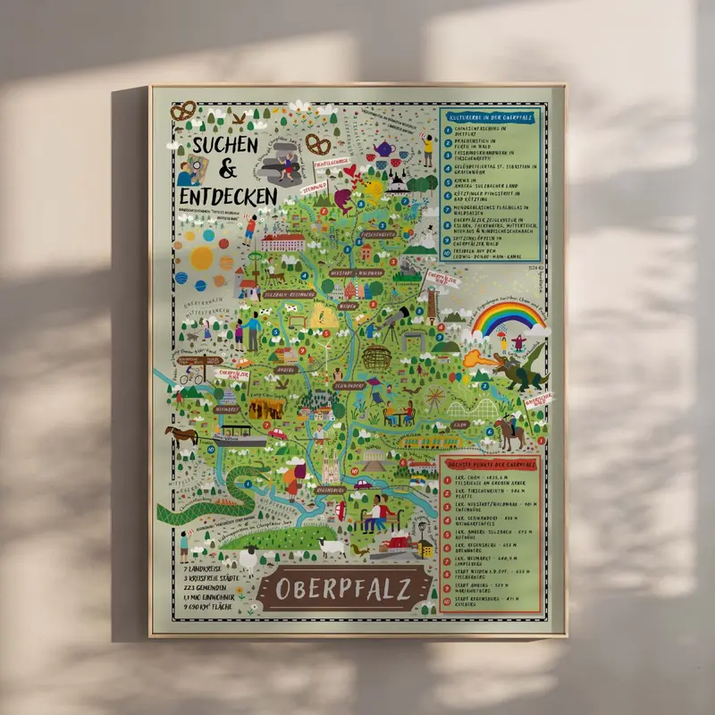 Illustrierte Oberpfalz Karte