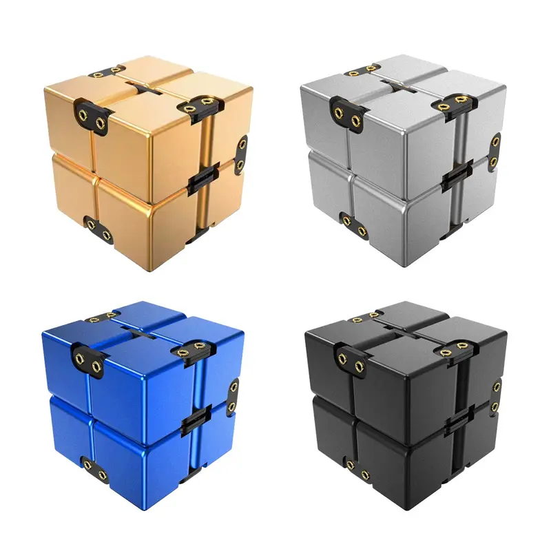 Infinity Cube i aluminium - Stilren fidgetleksak