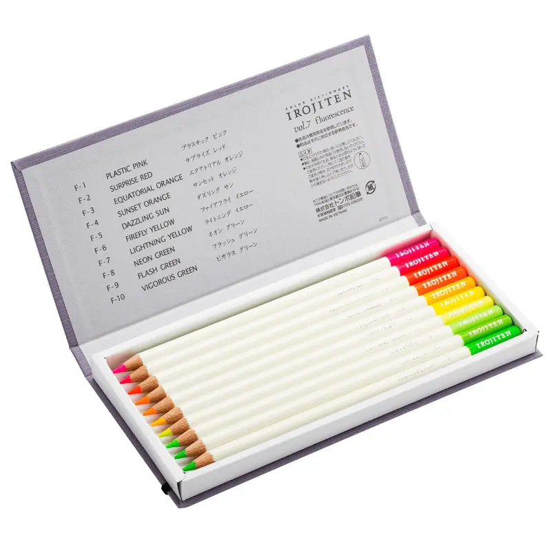 Irojiten Färgpennor 10-pack Vol. 7 Fluorescence