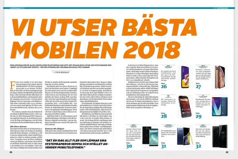 Jämförande test - Smartphones - nr 11, 2018