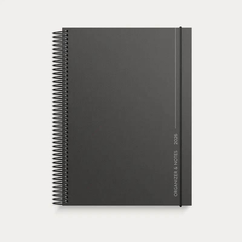 Kalender 2026 Organizer & Notes svart