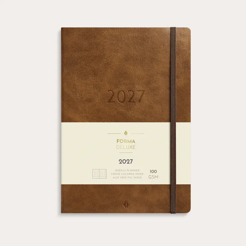 Kalender 2027 Agency A5 Forma Deluxe brun