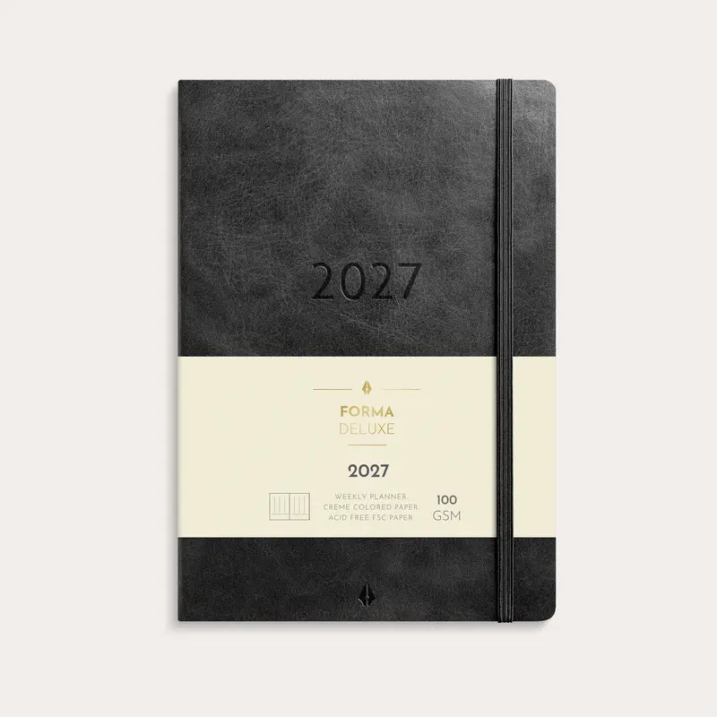 Kalender 2027 Agency A5 Forma Deluxe svart