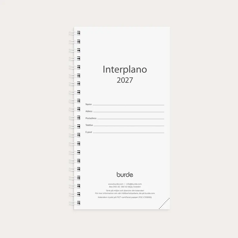Kalender 2027 Interplano refill