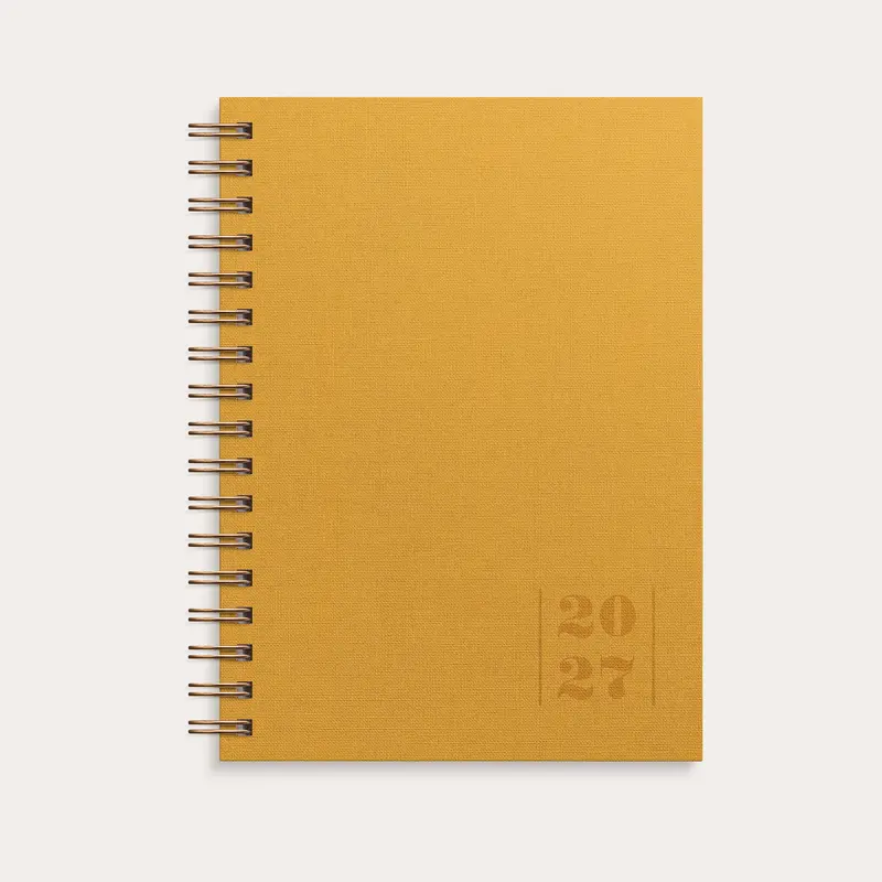 Kalender 2027 Weekly A6 Textile senapsgul