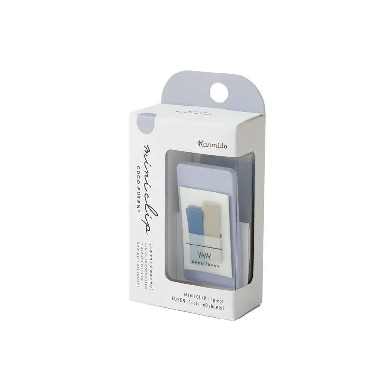 Kanmido Mini Clip Coco Fusen Sticky Notes - Misty Blue Gray