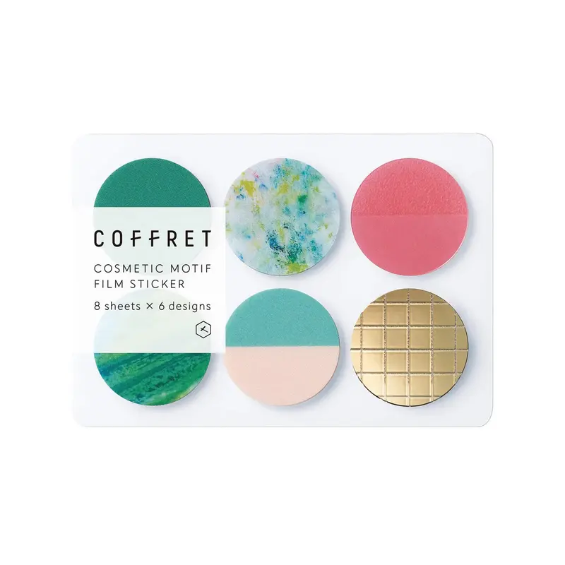 King Jim HITOTOKI COFFRET Cosmetic Motif Film Sticker - Circle / Forest Green
