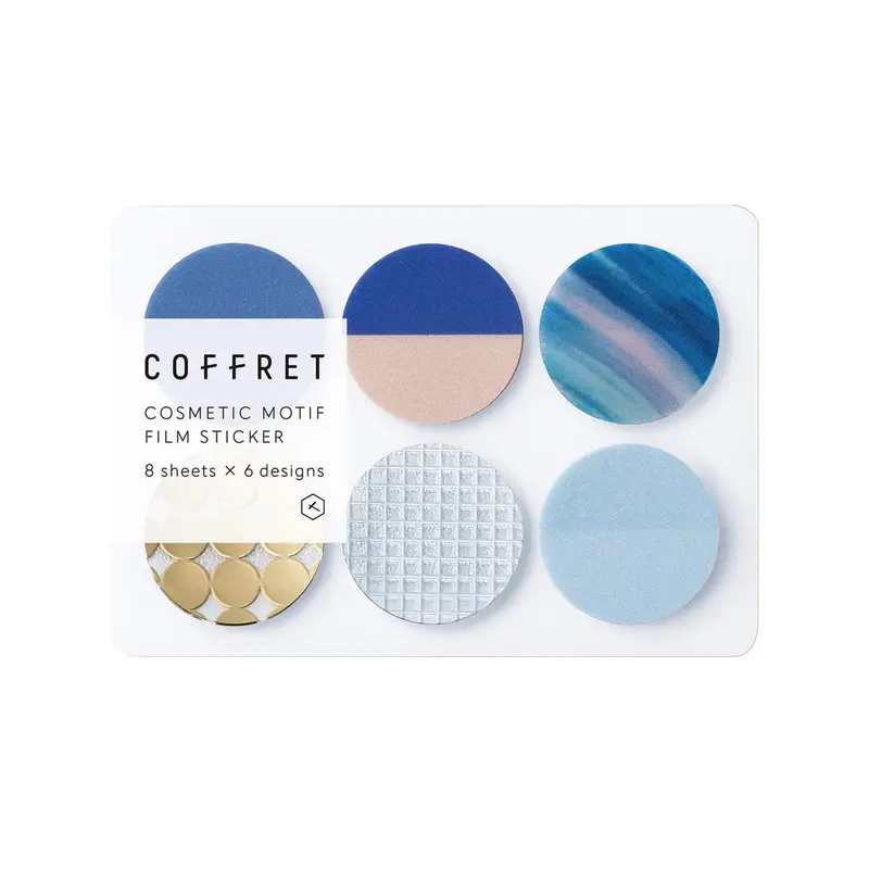 King Jim HITOTOKI COFFRET Cosmetic Motif Film Sticker - Circle / Horizon Blue