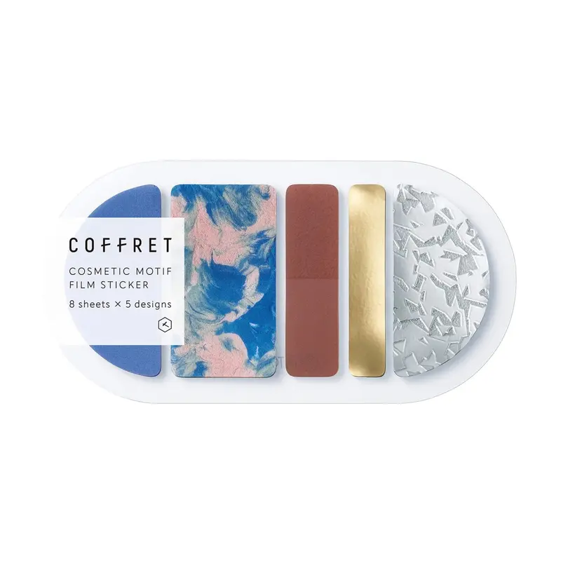King Jim HITOTOKI COFFRET Cosmetic Motif Film Sticker - Round / Horizon Blue