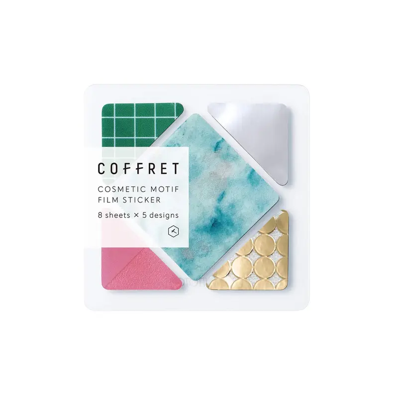 King Jim HITOTOKI COFFRET Cosmetic Motif Film Sticker - Square / Forest Green