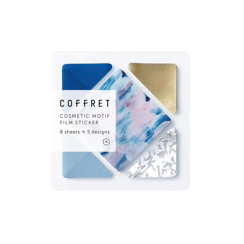 King Jim HITOTOKI COFFRET Cosmetic Motif Film Sticker - Square / Horizon Blue