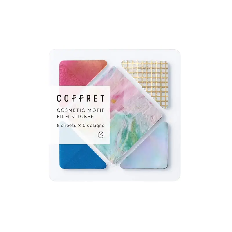 King Jim HITOTOKI COFFRET Cosmetic Motif Film Sticker - Square / Pink Float