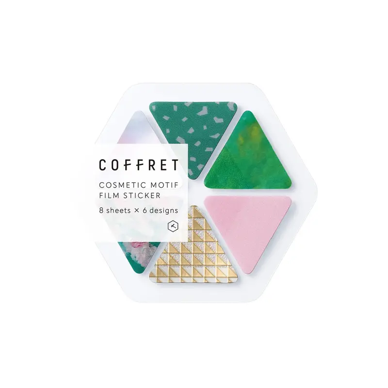 King Jim HITOTOKI COFFRET Cosmetic Motif Film Sticker - Triangle / Forest Green