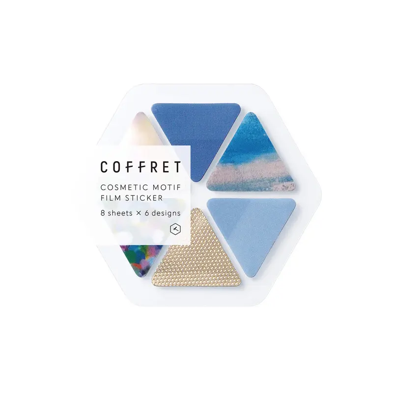 King Jim HITOTOKI COFFRET Cosmetic Motif Film Sticker - Triangle / Horizon Blue