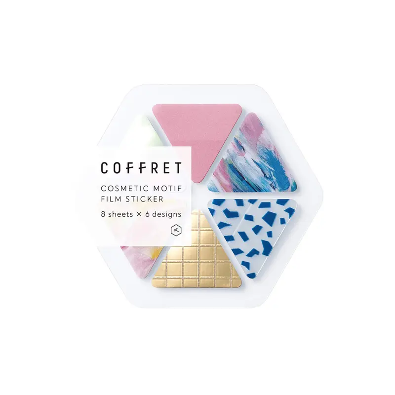 King Jim HITOTOKI COFFRET Cosmetic Motif Film Sticker - Triangle / Pink Float