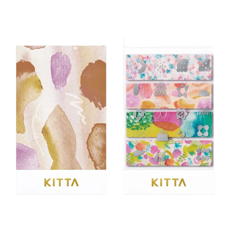 King Jim HITOTOKI KITTA Collage Washi Tape & Sticker - Suisai (Silver foil)