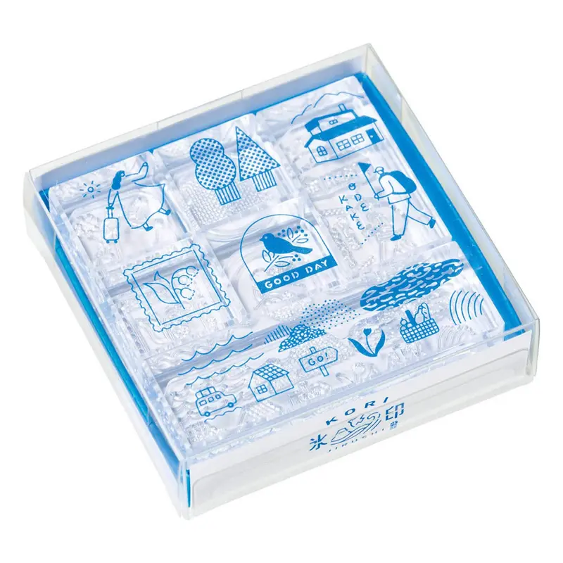 King Jim HITOTOKI Kori Jirushi Ice Cube Stamp Set - Odekake