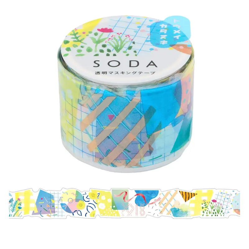 King Jim HITOTOKI SODA Die Cut Clear Tape - Collage [30mm]