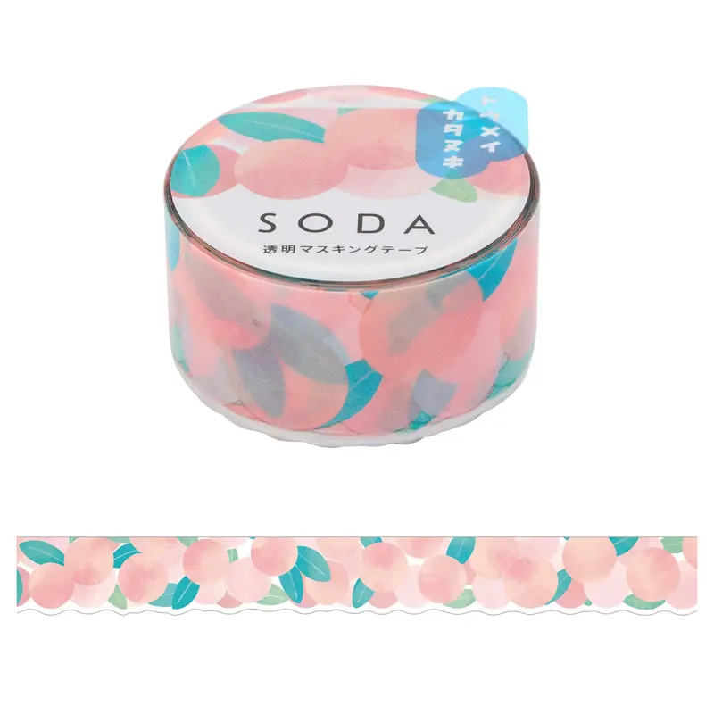 King Jim HITOTOKI SODA Die Cut Clear Tape - Peach [20mm]