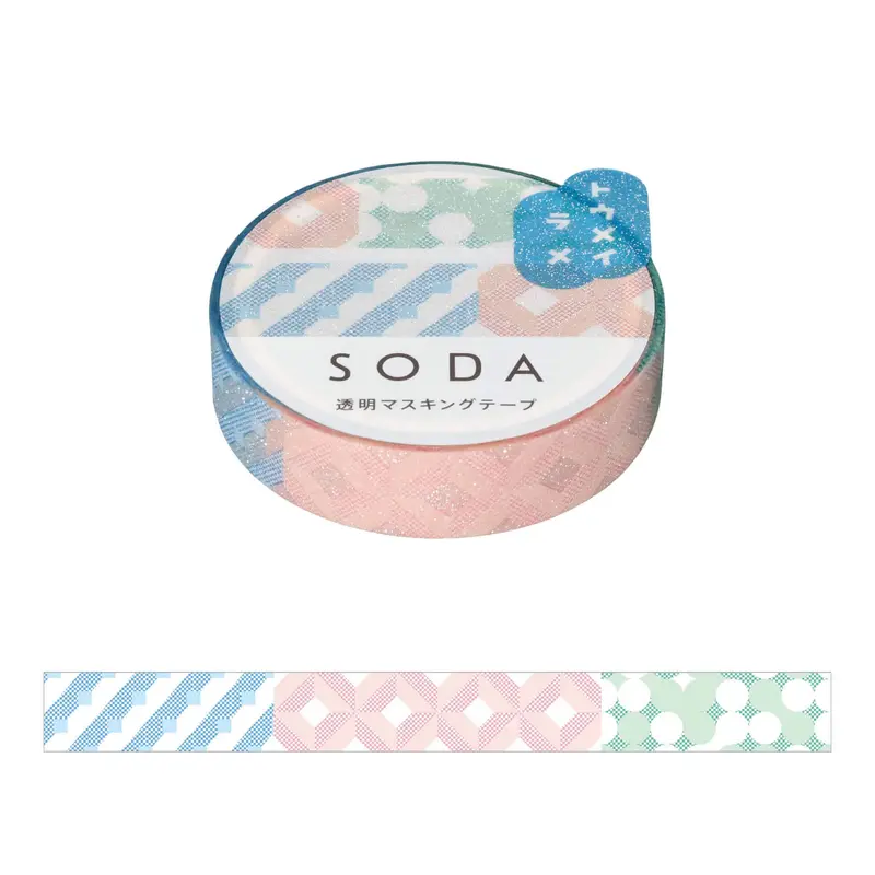 King Jim HITOTOKI SODA Glitter Tape - Geometry [10mm]