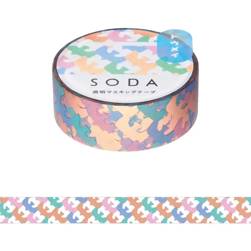 King Jim HITOTOKI SODA Pink Gold Foil Transparent Tape - Bird [15mm]